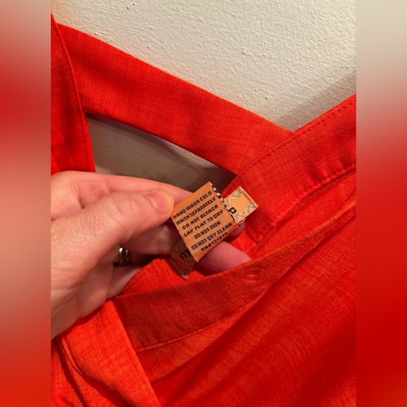 Vibrant Orange Women's jumpsuit flying tomato size small boho bold bright - Picture 5 of 9